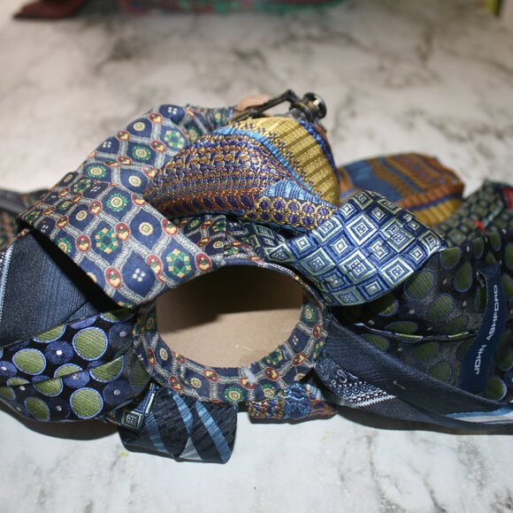 UPCYCLED Angel African American Necktie Tree Topper Table Centerpiece X-mas Blue - Picture 6 of 14